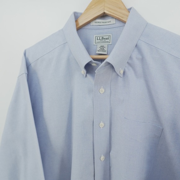 L.L. Bean Other - L.L. Bean Button Down Mens 18-33 Blue Wrinkle Resistant Oxford Long Sleeve Shirt